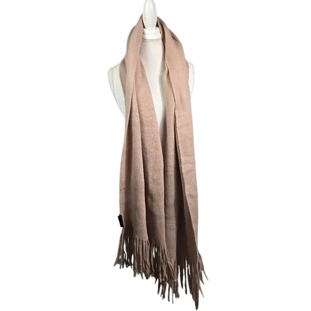 Steve Madden Light Pink Knit Scarf  Soft Acrylic Winter Wrap